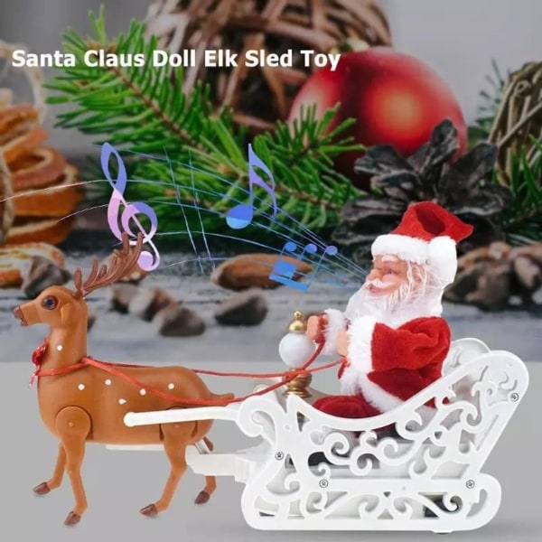 Santa Doll Elk Slæde Legetøj Universal elbil med musik børn KLB