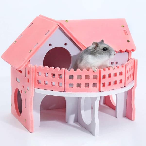 Træ hamsterhus, rotte gemmested, gerbilhytte KLB