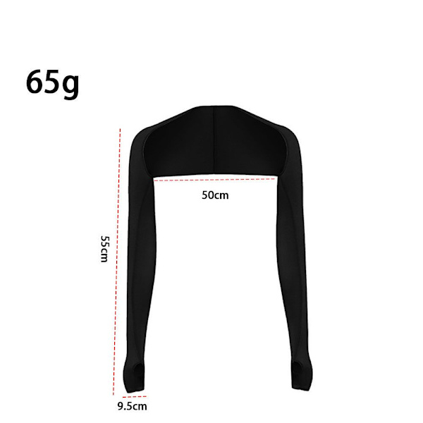 2 st (svart+vit, ca 50*55cm) UV-skydd sjal arm sleeve kylsjal arm sleeve med fingerhål solskydd kylare shrug arm wrap