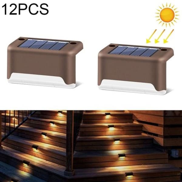 12 stk. Solcelle LED Trin Lys Guide Lys Udendørs Have Trappe