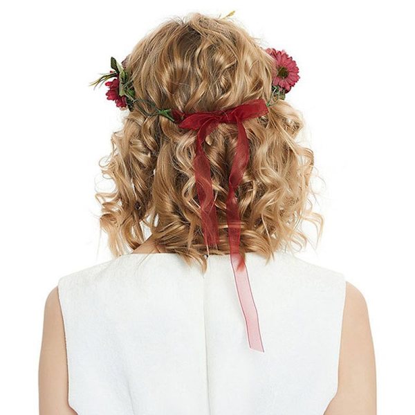 Blomsterkrans Boho Blomsterhuvudband Hårkrans Blomsterhuvudbonad Blå