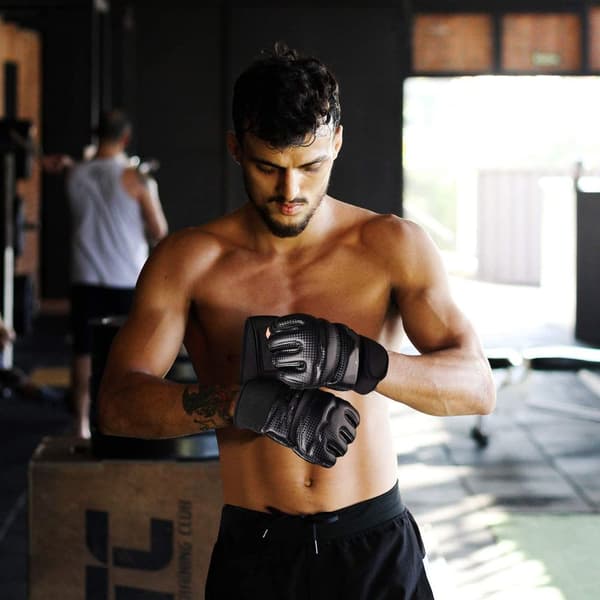 Inre Boxhandskar Muay Thai Tränings Elastiska Boxningsbandage Svart Medium