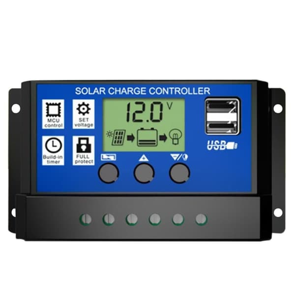 30A solpanelregulator HD LCD batteriladdningsregulator intelligent regulator KLB