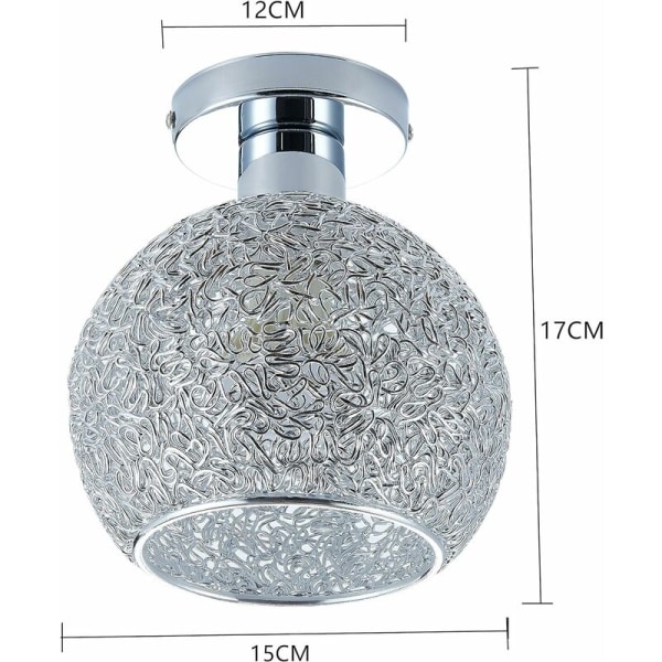 Aluminium taklampe Mini taklampe for garderobe, gang og stue (Taklampe diameter: 15cm) KLB
