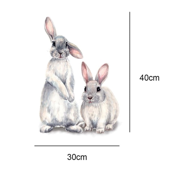 Wallsticker, motiv: to søde kaniner, aftagelig wallsticker til børneværelser KLB
