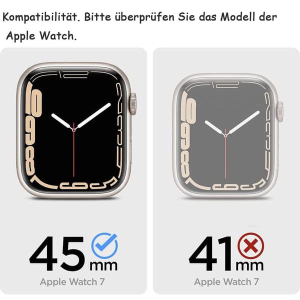 Slank pasform designet til Apple Watch Series 7 (45mm), Metallic Red