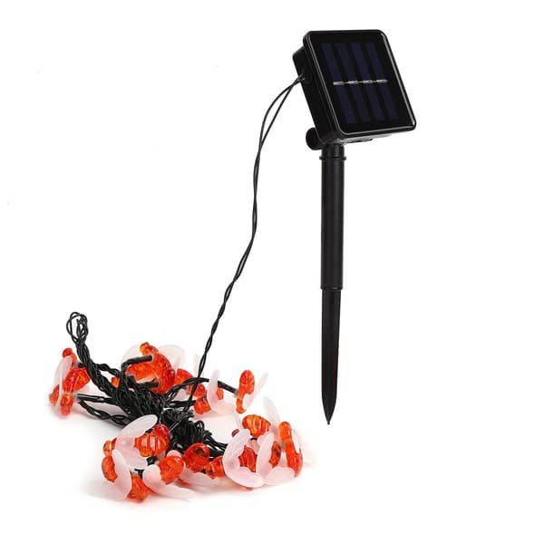Solcelle-fe-lys, 5 m, bi-formet udendørslampe med 8 lys KLB