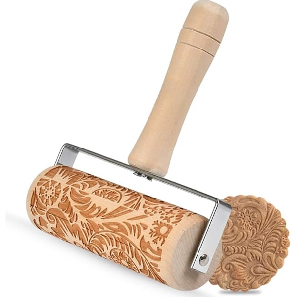 1 stämplad kavel, 3D-snidad kavel, klassiskt mönster
