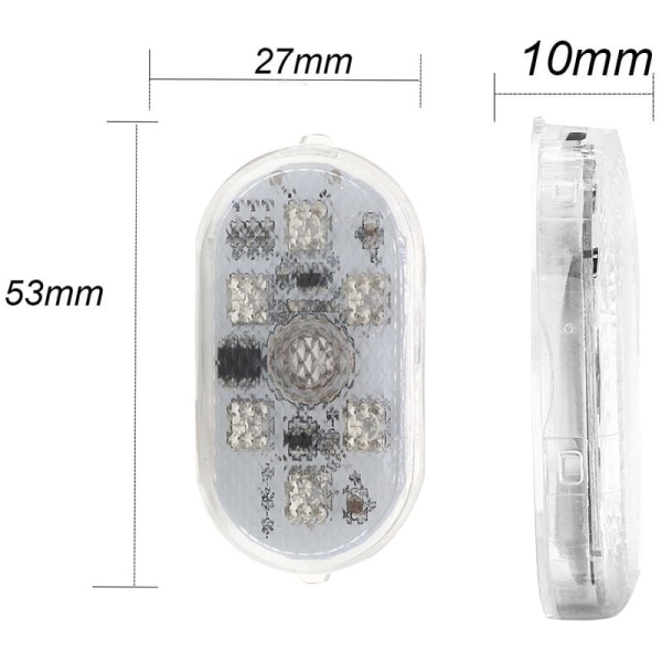 2 st RGB-bils interiörljus, touch-switch bils interiörlampa, LED-bils interiörljus, flerfärgad bils omgivningsbelysning med och USB-port KLB