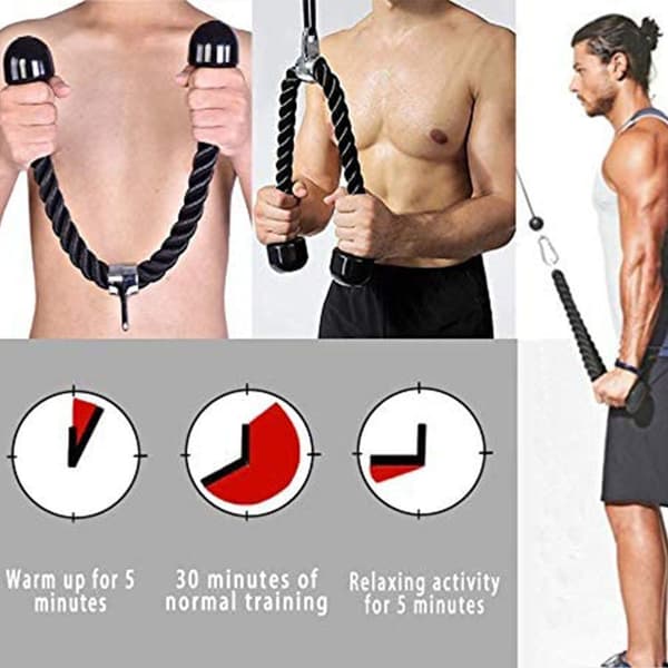 Nylon triceps rep, svart, 90 cm