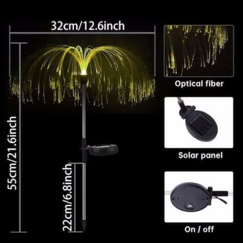 Sæt med 2 x Solcellelamper i Palm-stil