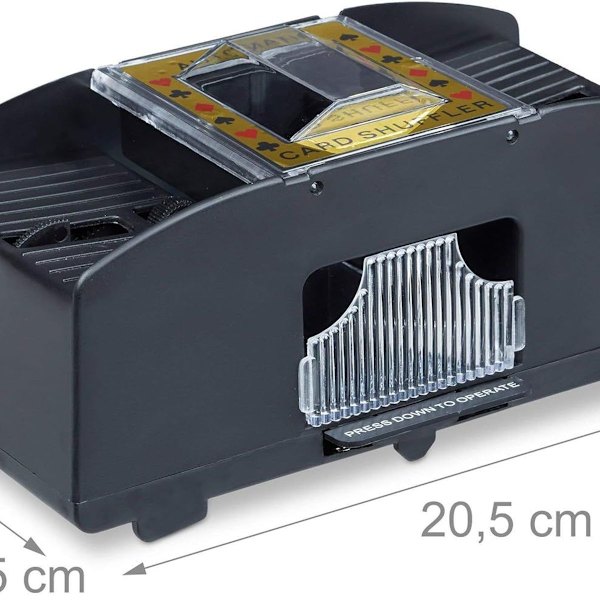 Batteridriven kortblandningsmaskin - Svart, 2 däck, för kort upp till 90 mm KLB