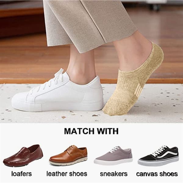 No Show Low Cut Athletic Hidden Socks Black + Apricot KLB