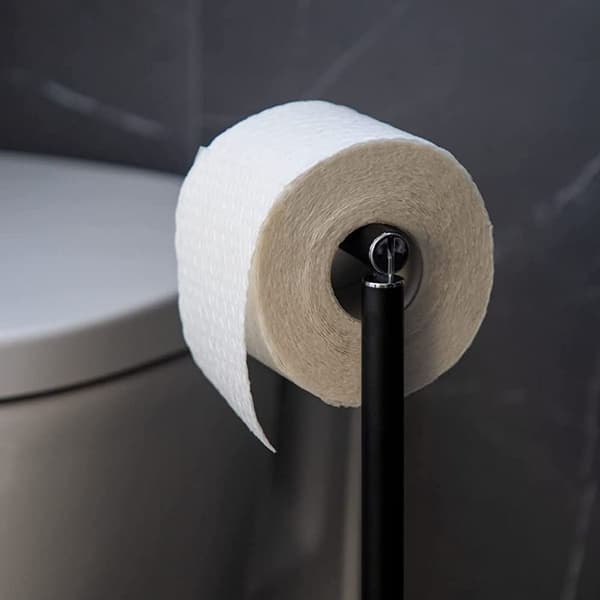 Fritstående toiletpapirholder til badeværelse, toiletpapirholder i rustfrit stål