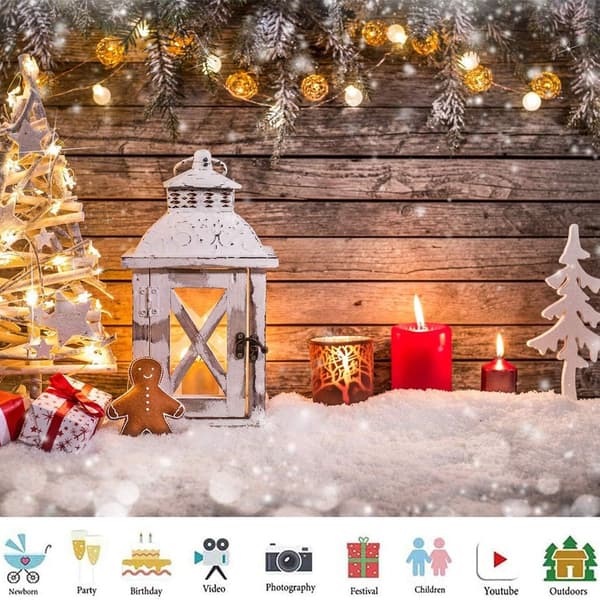 200*150cm Julefotografering Bakgrunn Vinyl Julepynt KLB