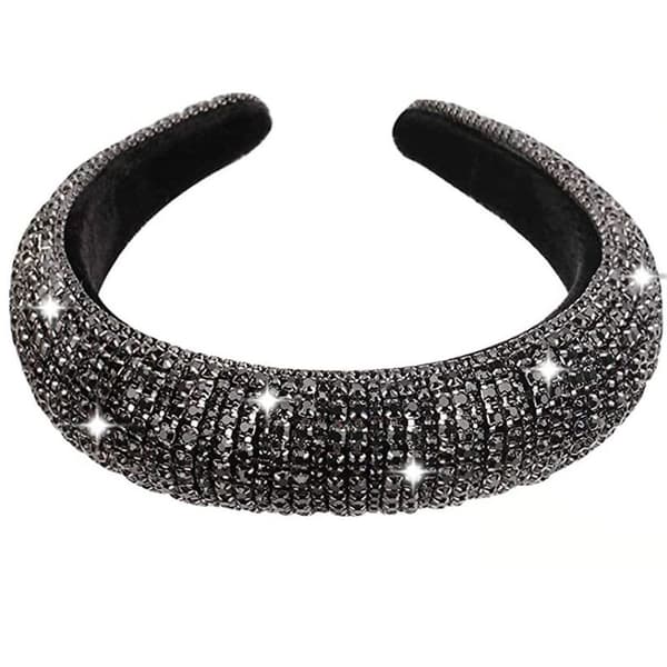 Rhinestone Crystal Diamond Hodebånd for Kvinner Mote Svart
