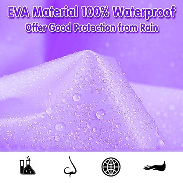 2 kpl] EVA-sadetakki uudelleen käytettävä hupullinen violetti KLB