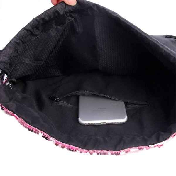 Unicorn Sequin Outdoor Leisure Sports Rygsæk (Dyb Lilla + Safir Blå Farve Ve