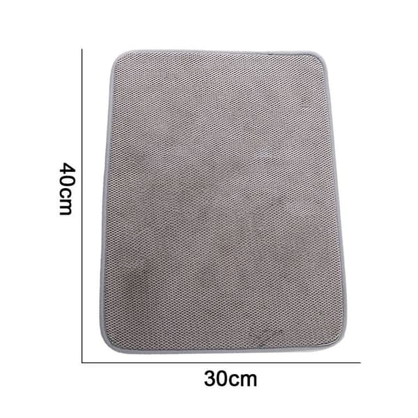 Opvaskemåtte, mikrofiber tørremåtte, superabsorberende, mikrofiber, grå