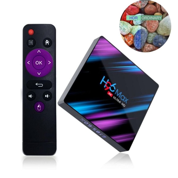 H96 Max Smart Android 9.0 TV Box Quad Core 4K H.265 4GB + 32GB WiFi medieafspiller