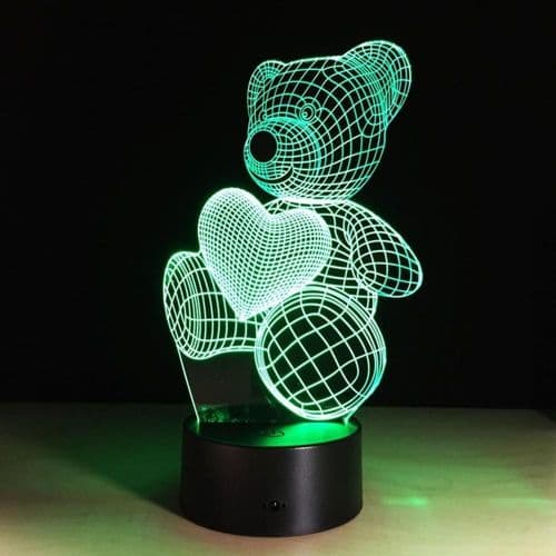 Ray-Velocity3D optisk illusjon lamper LED 7 farger berøringsbryter endring
