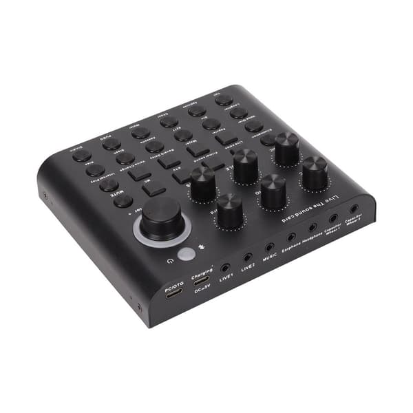 V8P live lydkort, one-touch mute, stemmeændring, dobbelt mikrofon KLB