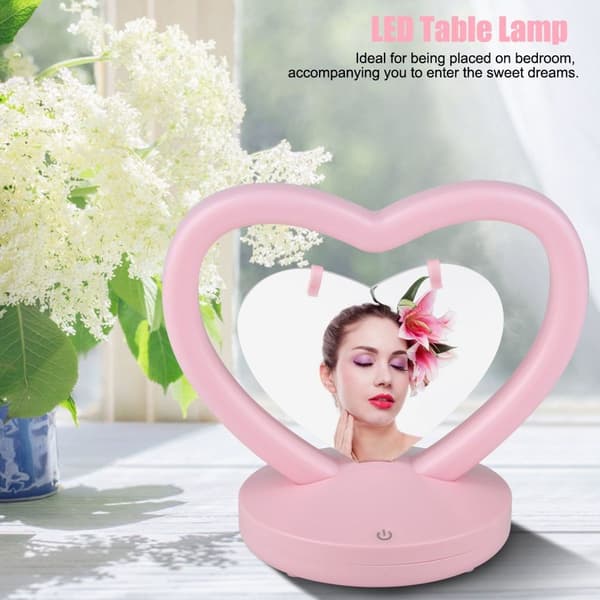 Vacker hjärtformad 5V USB-laddningsbar LED-bordslampa KLB