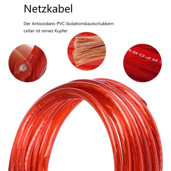Bilstereo kabelsett 10GA bilstereo kabelsett kabel 1500w KLB