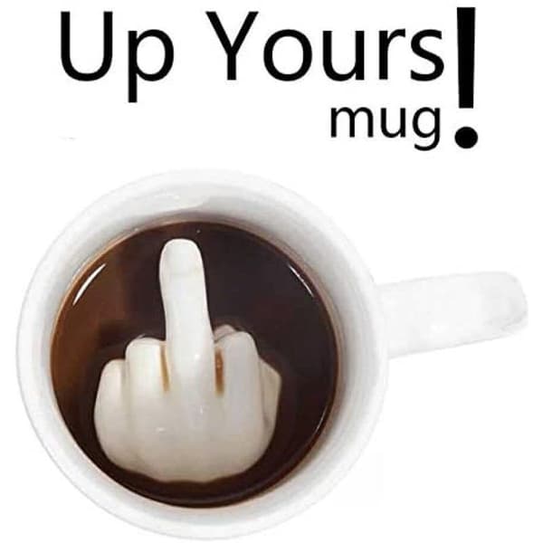 Keramisk Langfinger Kaffe Kopp - Morsom Gave til Humor Elskere - Hvit KLB