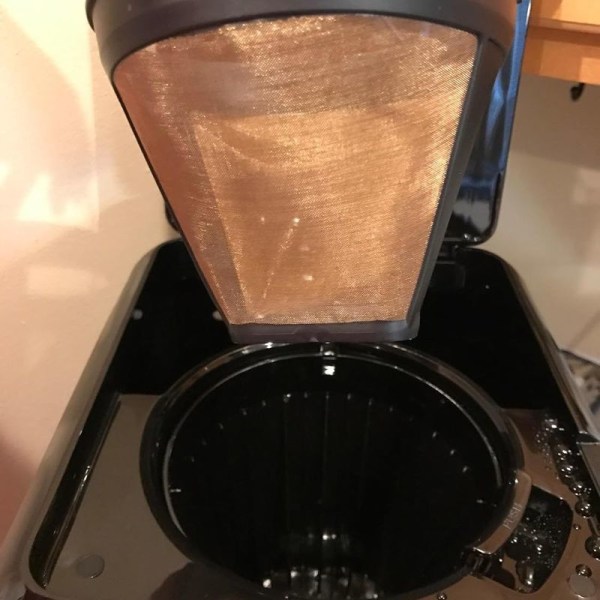 Gullfarget permanent kaffefilter, slitesterk