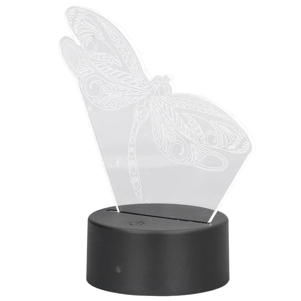 Libelle mønster 3D lys 7 farve skiftende LED natlys KLB