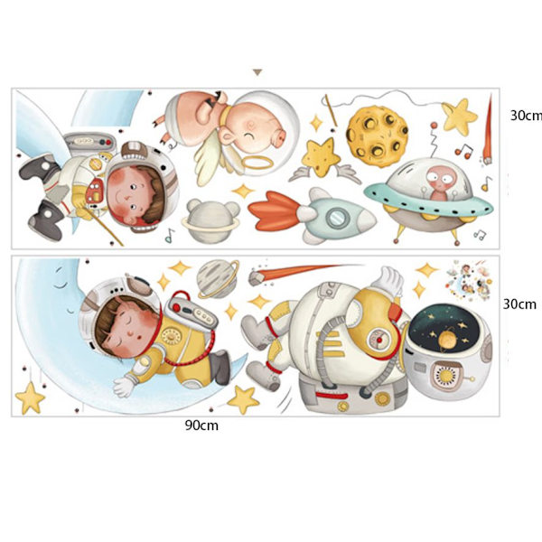 Barn Astronaut Väggdekaler Raket Astronaut Väggdekor Sovrum Barn Baby Barnkammare Vardagsrum -