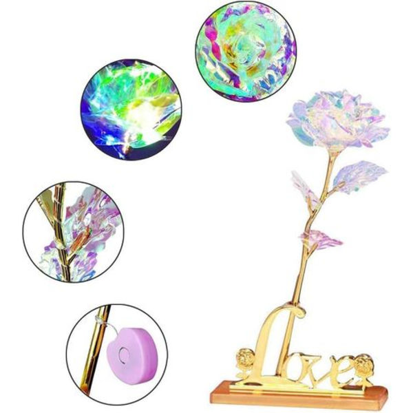 Galaxy Rose, 24K Rosor i Guld Romantisk Present Plast Konstgjord Dekoration