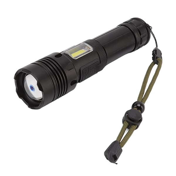 LED-lommelykt, USB-oppladbar, zoomable strømdisplay KLB