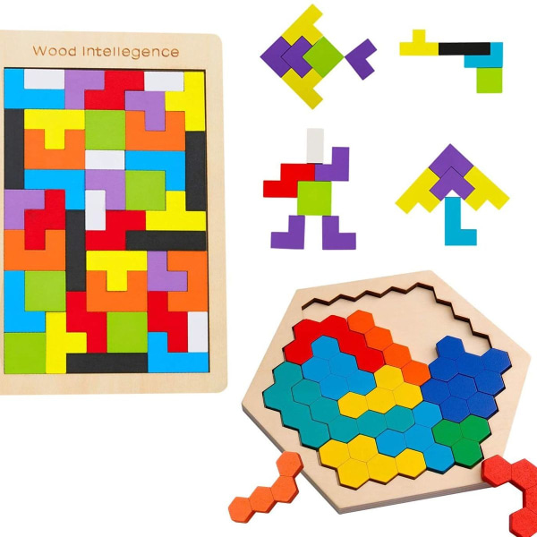 Tetris Tangram Treetre Puslespill Didaktiske Læringsspill Brikker Intelligens KLB