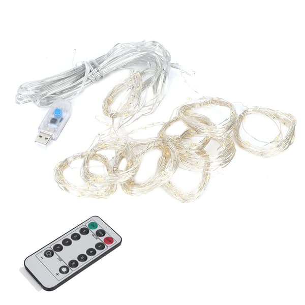 3x3m USB 300LED chips gardinlys med fjernkontroll KLB