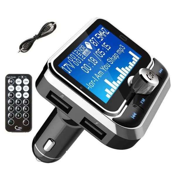 FM-sändare bil, Bluetooth 4.1 trådlös billaddare med QC3.0 & 5V /