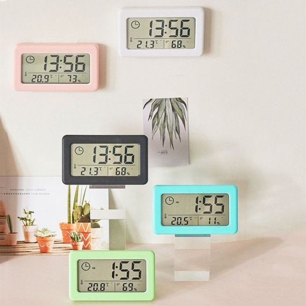 YD005 Mini Tynd LCD Skærm Temperatur og Luftfugtighed Elektronisk Ur (Grøn