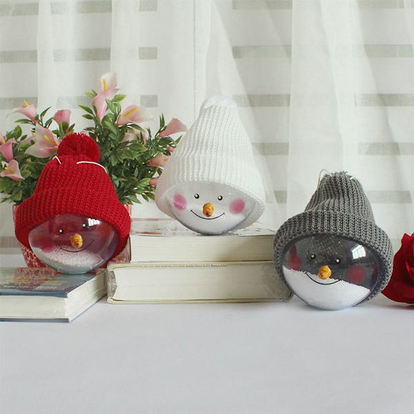Jul Snögubbe Klot Ornament, Krossäkra Julgranskulor, Snövit KLB