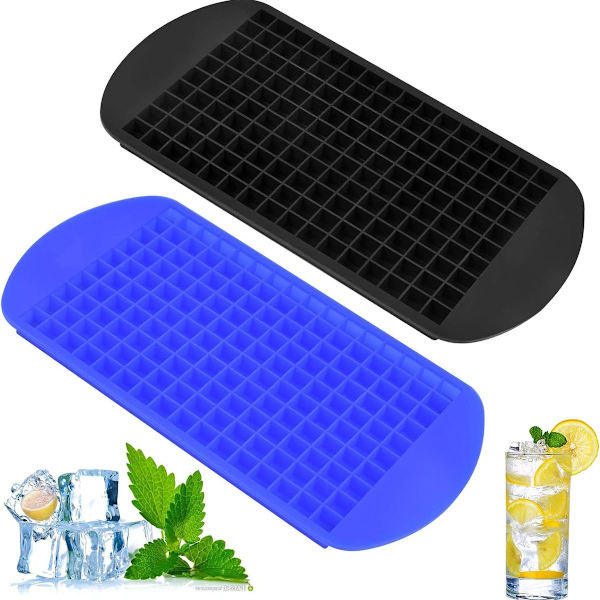 Silikon Mini Isbitbricka 2-pack 160 Små Isformar Lätt att Förbereda