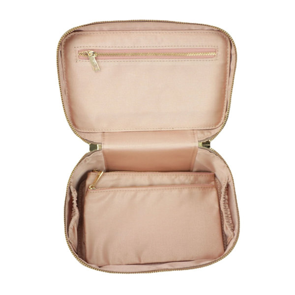 Makeup taske, bærbar kosmetik taske, stor kapacitet rejse makeup taske arrangør, sort makeup taske til kvinder toilettaske til piger, der rejser a