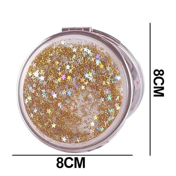 Spejl Lomme Mini Kviksand Makeup Spejl Bærbar Dobbelt Style2