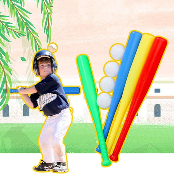 Barnens basebollträ, plastträ och bollset, kombination KLB