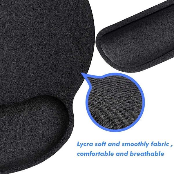 Ergonomisk musemåtte med håndledsstøtte, premium memory foam 4