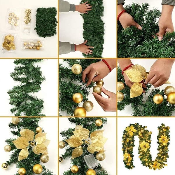 Forbelyst juleguirlande - 30 LED-lys KLB