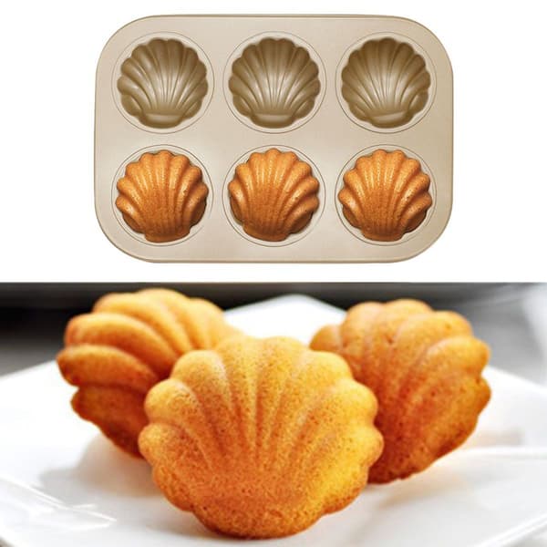 Non-stick gryde, bageplade med 6 hulrum, chokoladestil 2 KLB