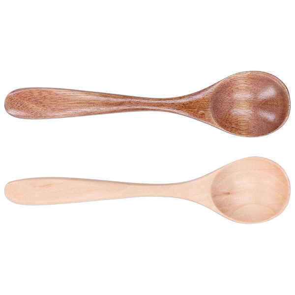 Skedar/set av träskedar med böjt handtag, liten blandningspaddel KLB