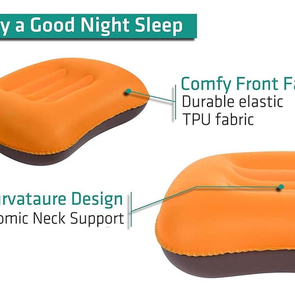 Ultralight Compact Inflatable Camping Pillow, Soft Compressible Portable