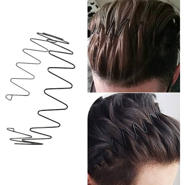 Huvudband för män med slät baksida, utomhussporter, mode, ingen fällning av färg, metallspänne, för långt hår, flätat och andra hårstilar, fjäder vågmönster