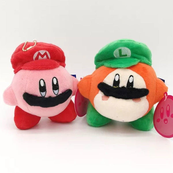 2 Kirby Super Mario Waddle Dee Luigi Cosplay Plyschfigur Fylld Leksak 15 cm KLB